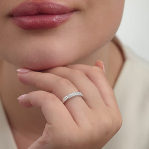 Gilded 1/10 Carat Lab-Grown Diamond Two-Row Micro-Set Anniversary Band