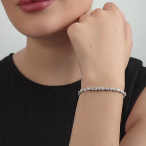 Gilded 4 Carat Lab-Grown Diamond Fashion Bracelets with Round-Shaped Centers in an infinity Setting