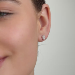 Gilded 1 and 1/2 Carat Lab-Grown Diamond Oval-Shaped Classic Solitaire Studs