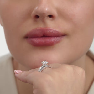 Gilded 1 and 1/4 Carat Princess-Cut Lab-Grown Diamond Solitaire Bridal Set