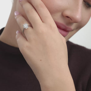 Gilded 1 and 1/2 Carat Lab-Grown Diamond Oval-Shaped Hidden Halo Engagement Ring