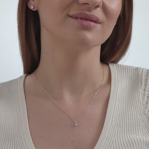 Gilded 2 Carat Lab-Grown Diamond Round-Shaped Two-Piece Earring and Pendant Set