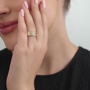 Gilded 1/2 Carat Lab-Grown Diamond Three-Row Classic Channel-Set Anniversary Band
