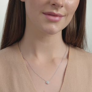 Gilded 1/2 Carat Lab-Grown Diamond Round-Shaped Solitaire Plus Pendant with a Delicate Halo