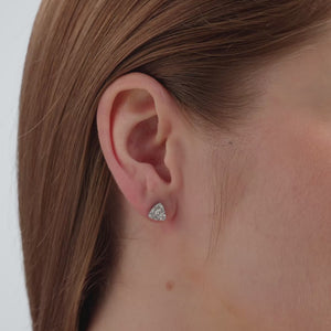 Gilded 1/2 Carat Lab-Grown Diamond Round-Shaped Stud Plus with a Triangle Halo