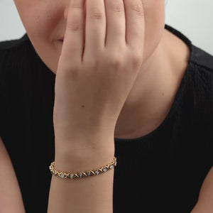 Gilded 1/4 Carat Lab-Grown Diamond Fashion Bracelet with Illusion-Plate Centers
