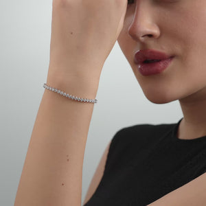 Gilded 3 Carat Lab-Grown Diamond Trillion-Set Fashion Bracelet