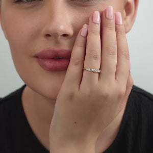 Gilded 1/2 Carat Lab-Grown Diamond Round-Shaped Shared-Prong Wedding Band