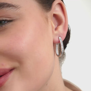 Gilded 2 Carat Lab-Grown Diamond Channel-Set Oval Hoops