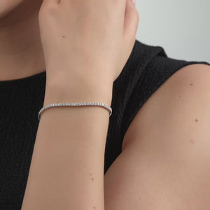 Gilded 2 Carat Lab-Grown Diamond Round-Shaped Classic Tennis Bracelet