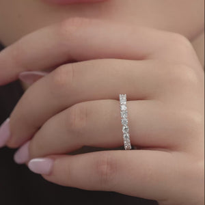 Gilded 3/4 Lab-Grown Diamond Round-Shaped Wedding Band