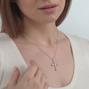 Gilded 1/2 Carat Lab-Grown Diamond Gothic-Style Cross Pendant