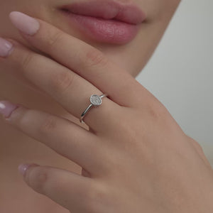 Gilded 1/20 Carat Lab-Grown Diamond Oval-Shaped Pavé Stack Ring