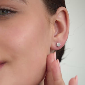 Gilded 1 and 1/4 Carat Lab-Grown Diamond Round-Shaped Classic Solitaire Studs