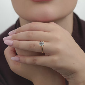 Gilded 2 Carat Lab-Grown Diamond Round-Shaped Classic Solitaire Ring