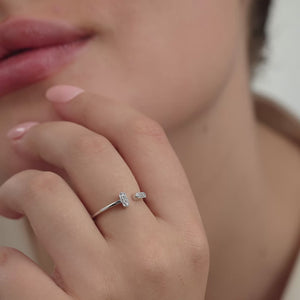 Gilded 1/100 Carat Lab-Grown Diamond Floating Bar Stack Ring