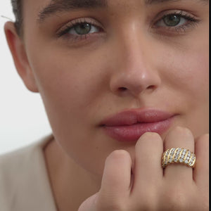 Gilded 2 Carat Lab-Grown Diamond Multi-Column Band