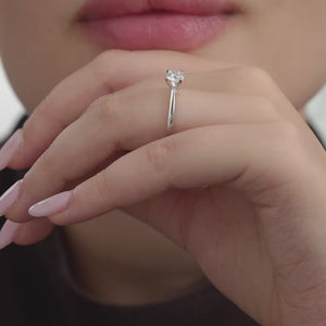 Gilded 3/4 Carat Lab-Grown Diamond Round-Shaped Classic Solitaire Ring