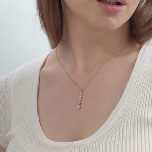 Gilded 1/2 Carat Lab-Grown Diamond Bezel-Set Pendant with Graduating Stones
