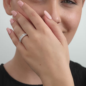 Gilded 3/4 Carat Lab-Grown Diamond One Row Combination of Channel and Prong-Set Anniversary Band