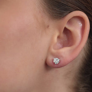Gilded 1 and 1/2 Carat Lab-Grown Diamond Round-Shaped Three-Prong Martini Solitaire Studs