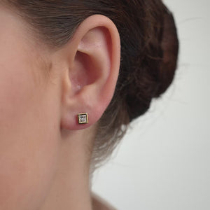 Gilded 3/4 Carat Lab-Grown Diamond Princess-Cut, Bezel-Set Solitaire Studs