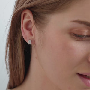 Gilded 1 and 1/2 Carat Lab-Grown Diamond Emerald-Cut Classic Solitaire Studs
