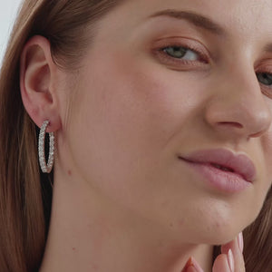 Gilded 4 Carat Lab-Grown Diamond Round-Shaped Inside-Out Hoops