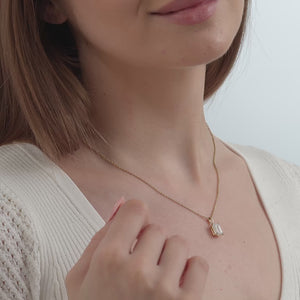 Gilded 3 Carat Lab-Grown Diamond Emerald-Cut Classic Solitaire Pendant