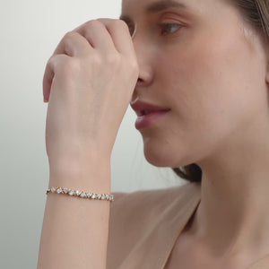 Gilded 2 Carat Lab-Grown Diamond V-Set Bolo Bracelet