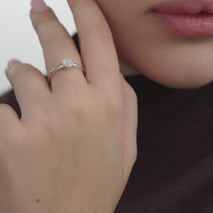 Gilded 1/20 Carat Lab-Grown Diamond Heart-Shaped Pavé Stack Ring