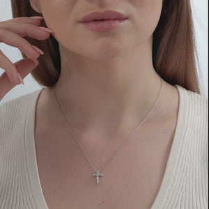 Gilded 1/4 Carat Lab-Grown Diamond Classic Cross Pendant