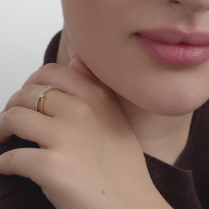 Gilded 1/5 Carat Lab-Grown Diamond Rings of Saturn Stack Ring