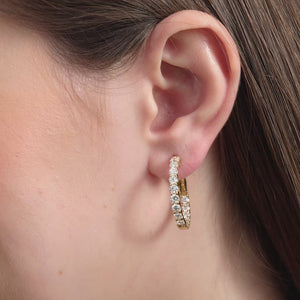 Gilded 1 and 1/2 Carat Lab-Grown Diamond Inside-Out Channel-Set Hoops