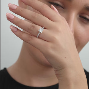 Gilded 2 Carat Lab-Grown Diamond Princess-Cut Solitaire Plus Engagement Ring with a Classic Shank
