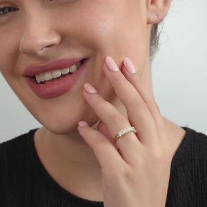 Gilded 1 and 1/2 Carat Lab-Grown Diamond Emerald-Cut Wedding Band