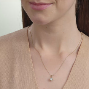 Gilded 1 Carat Lab-Grown Diamond Round-Shaped Classic Solitaire Pendant