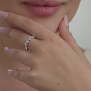Gilded 2 Carat Lab-Grown Diamond Seven-Stone Classic Band