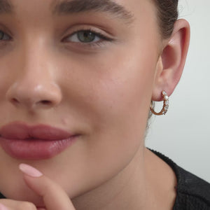 Gilded 2 Carat Lab-Grown Diamond Round-Shaped Five-Stone Hoops