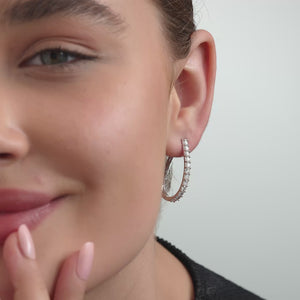 Gilded 2 Carat Lab-Grown Diamond Prong-Set Oval Hoops