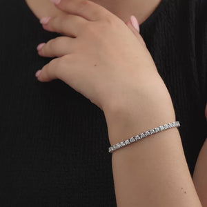 Gilded 5 Carat Lab-Grown Diamond Classic Bracelet with Four-Prong Illusion Settings