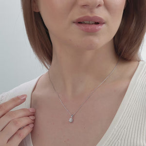 Gilded 1/2 Carat Lab-Grown Diamond Emerald-Cut Hidden Halo Solitaire Plus Pendant
