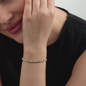 Gilded 1/2 Carat Lab-Grown Diamond Fashion Bracelet with Petite Xo-Shaped Centers
