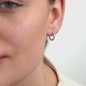 Gilded 1 Carat Lab-Grown Diamond Round-Shaped Prong-Set Huggie Hoops