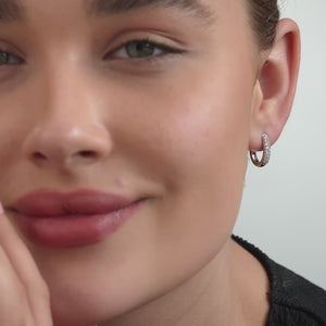 Gilded 1/2 Carat Lab-Grown Diamond Pavé Oval-Shaped Huggie Hoops