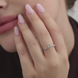 Gilded 1/5 Carat Lab-Grown Diamond Queen'S Crown Stack Ring