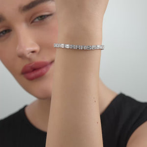 Gilded 21 Carat Lab-Grown Diamond Emerald-Cut Tennis Bracelet