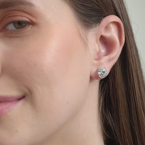Gilded 6 Carat Lab-Grown Diamond Round-Shaped Classic Solitaire Studs