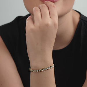 Gilded 1/2 Carat Lab-Grown Diamond Fabold Half-Channel Fashion Bracelet