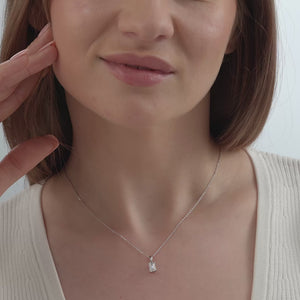 Gilded 1 Carat Lab-Grown Diamond Emerald-Cut Classic Solitaire Pendant